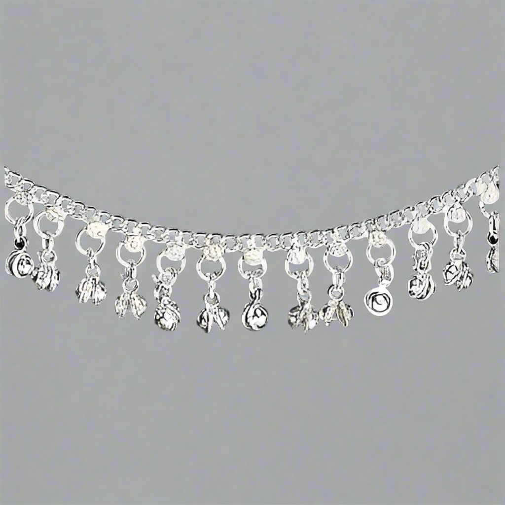 White Metal Chain Bracelet with Bells - Charming & Versatile Design - Apparel & Accessories > Jewelry > Bracelets