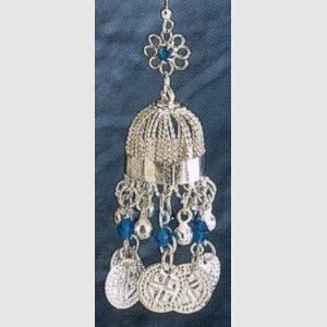 White Metal Dome - Shaped Earrings with Beads & Dangling Coins - Eye - catching & Unique Design - Apparel & Accessories