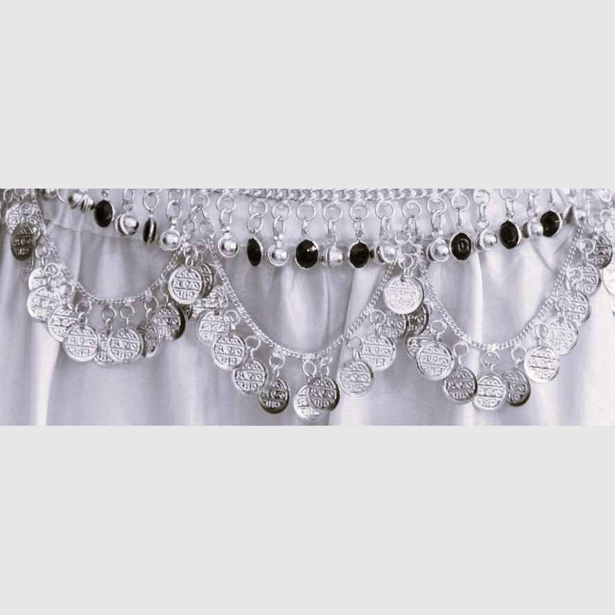 White Metal Necklace with Stunning Glass Charms - Mesmerizing & Luxurious Accessory