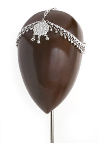 Silver-Tone White Metal Head Ornament - Exquisite & Regal Design