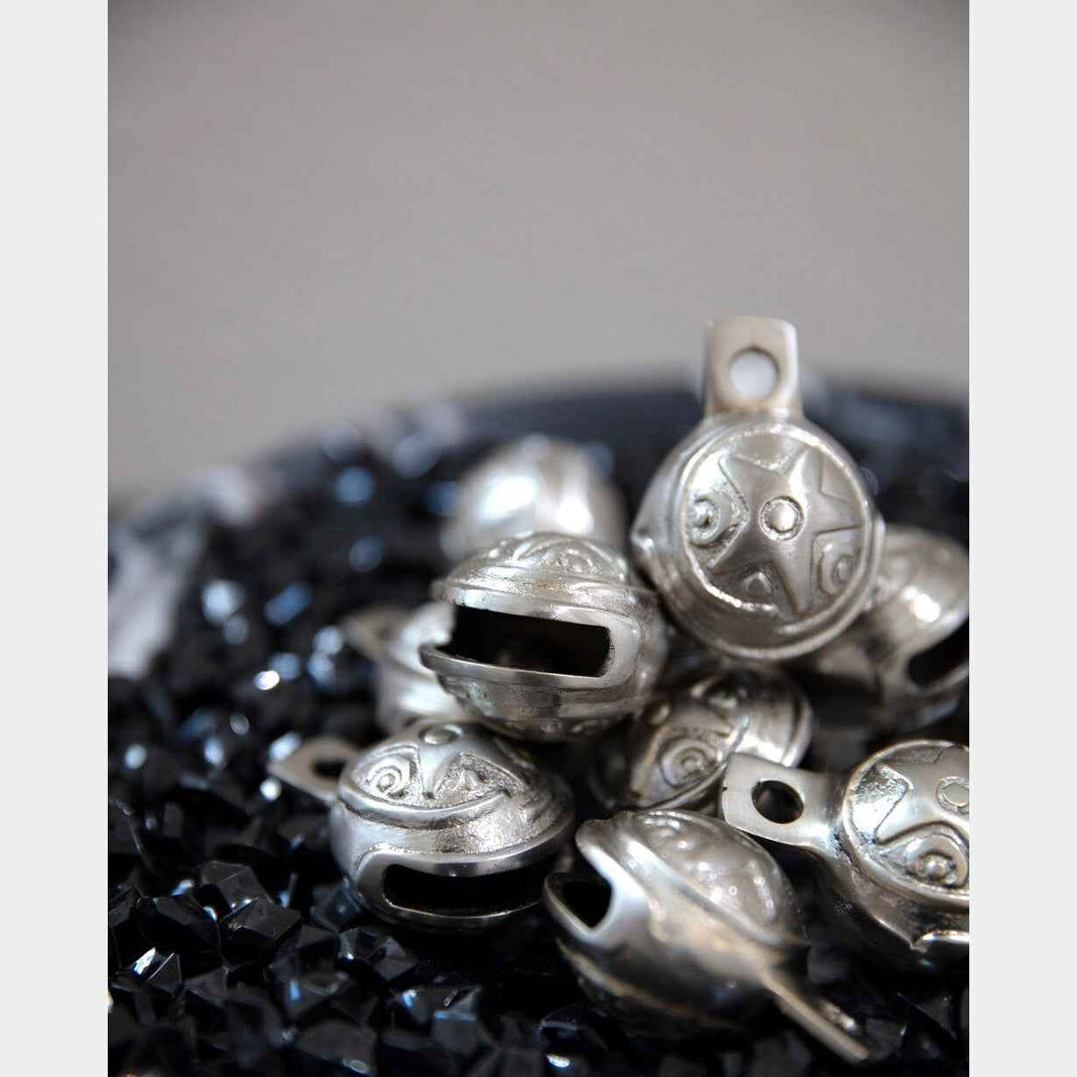 2-Inch Silver Moon & Star Brass Bell – Handcrafted Decorative Jingle Bell