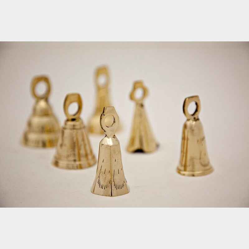 Brass Bells Set - 2.5 inch - Assorted Six Designs