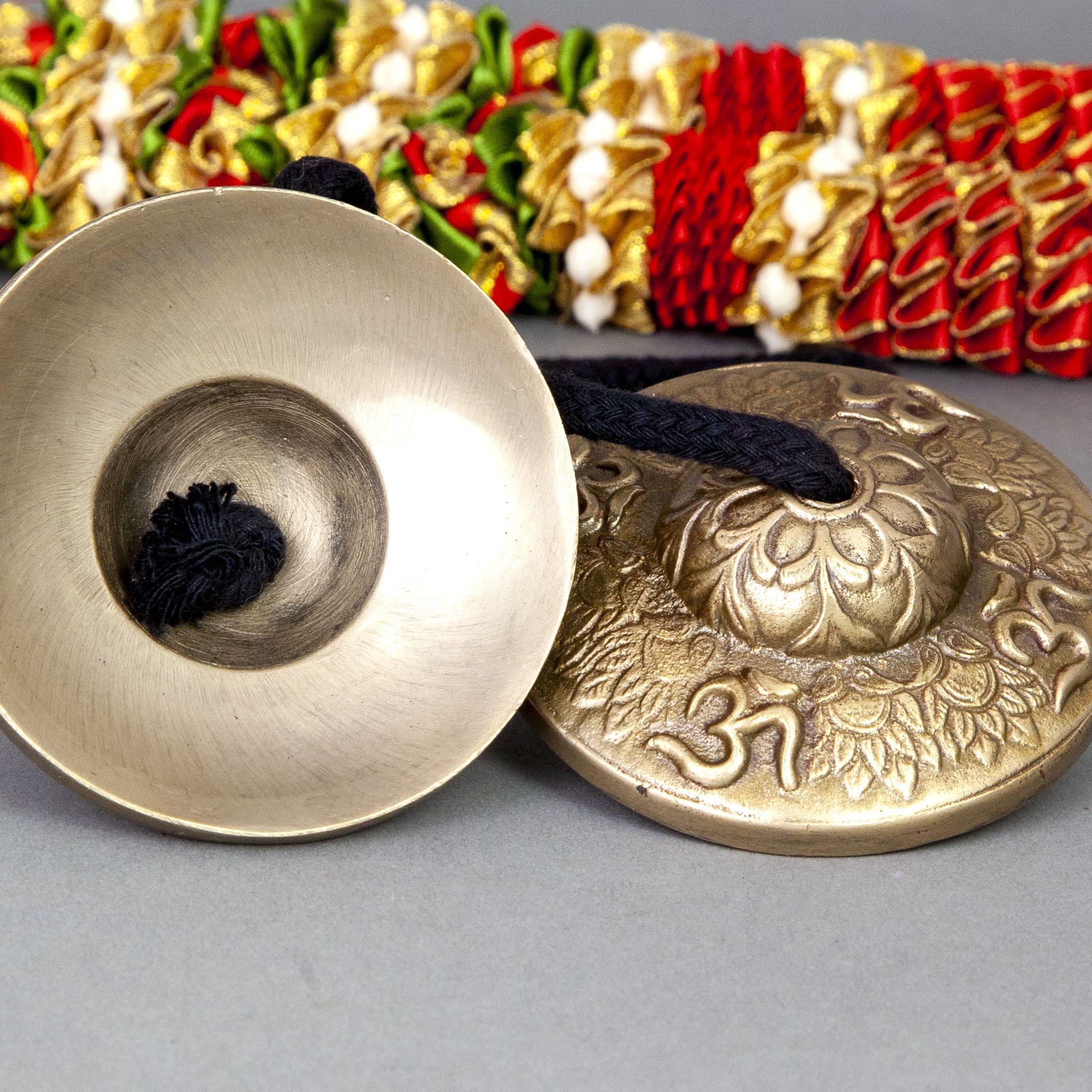 3 - Inch Seven - Metals Tingsha Cymbal with Om Symbol - Religious Items - Bellbazaar.com - BF020