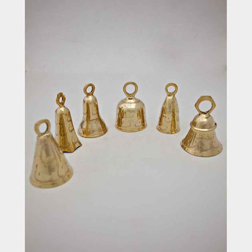 Brass Bells Set - 4 inch - Assorted Six Designs