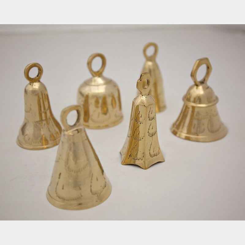 Brass Bells Set - 4 inch - Assorted Six Designs