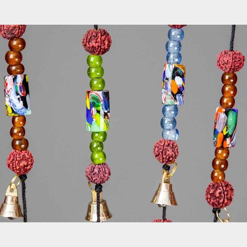 Brass Bells on a Cord with Beads