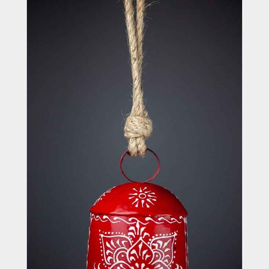 Hand-Painted Tin Bell on Jute Cord