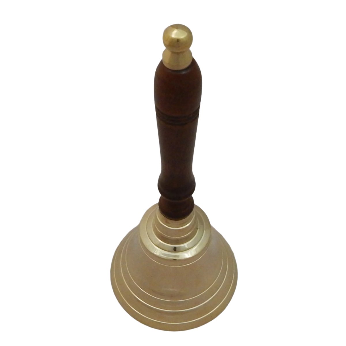 9.5 - Inch H Brass Bell with Wooden Handle - Hand Bells & Chimes - Bellbazaar.com - 17411