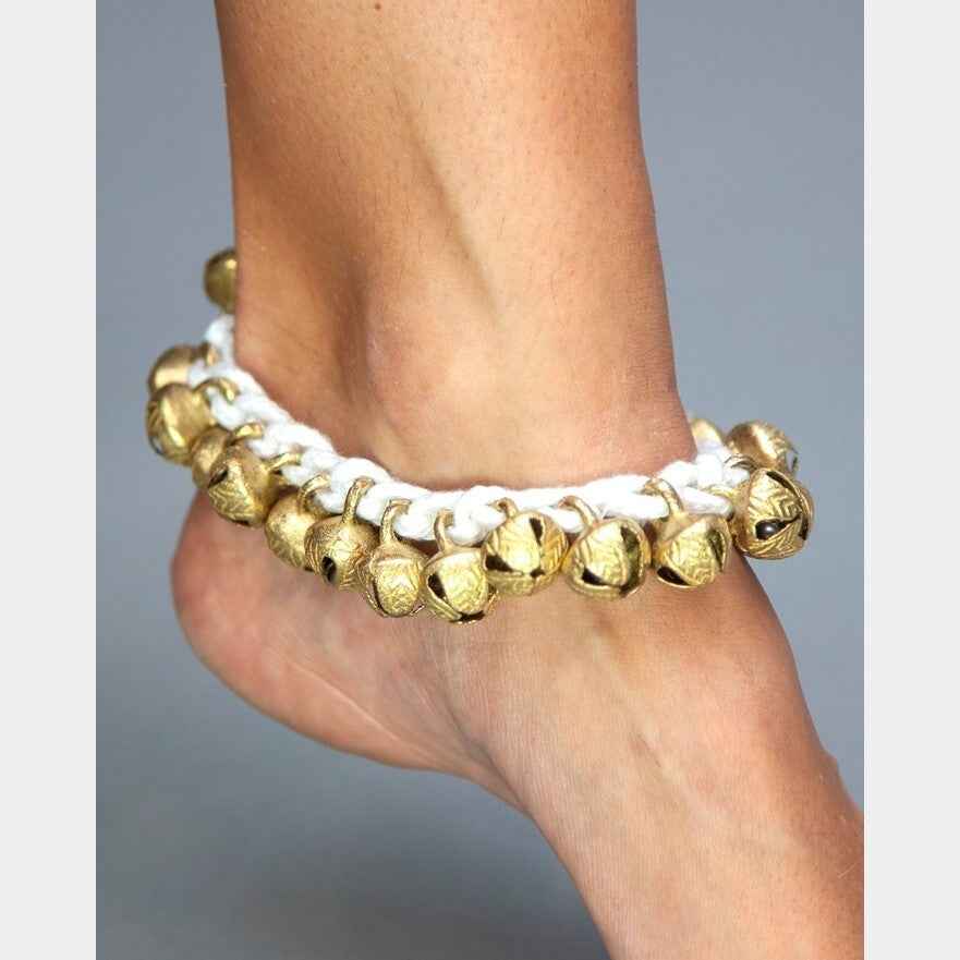 Bell Anklet On Natural Color Cord