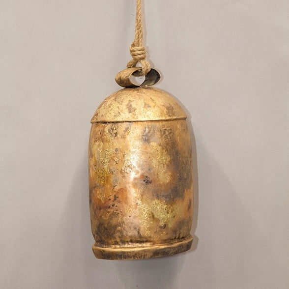 Large Antique-Style Tin Bells with Rope Handles