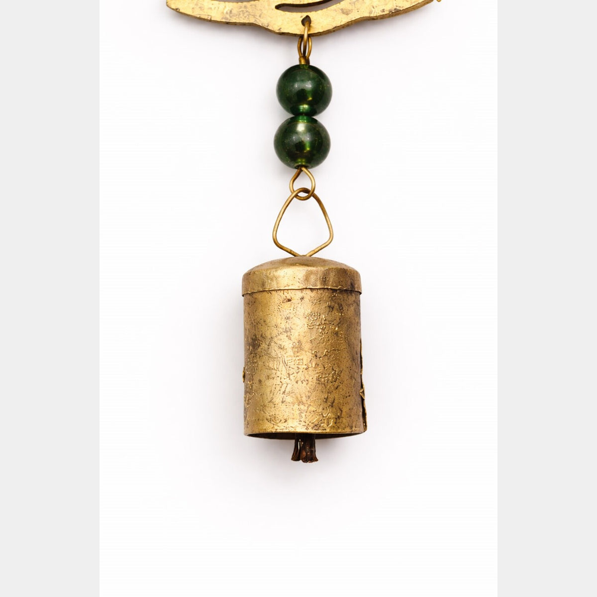 Rustic Celtic Triquetra iron wind chime with glass bead accents