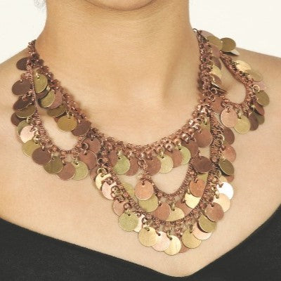 21-Inch Copper & Brass White Metal Necklace