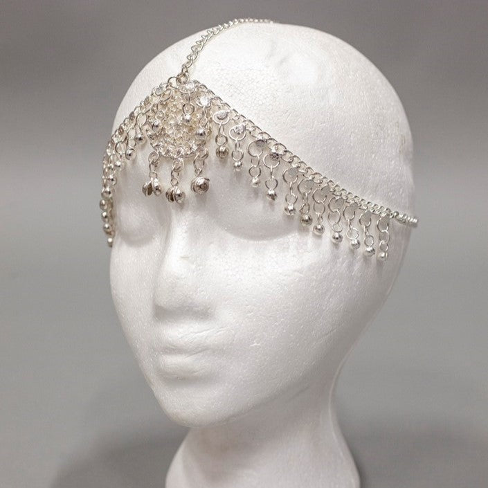 Silver-Tone White Metal Head Ornament - Exquisite & Regal Design