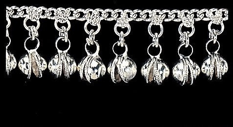 Silver-Tone Anklet with Large Bells - Elegant & Musical Accessory