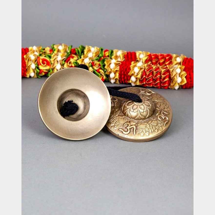 3-Inch Seven-Metals Tingsha Cymbal with Om Symbol