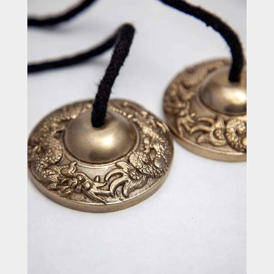 Seven-Metals Tingsha Cymbal - Dragon Design - 3" D