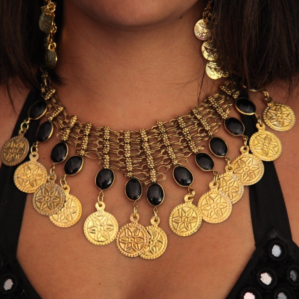 Afghan Necklace - Classic & Traditional Style Accessory - Apparel & Accessories > Jewelry > Necklaces - Bellbazaar.com - JP117 - BK