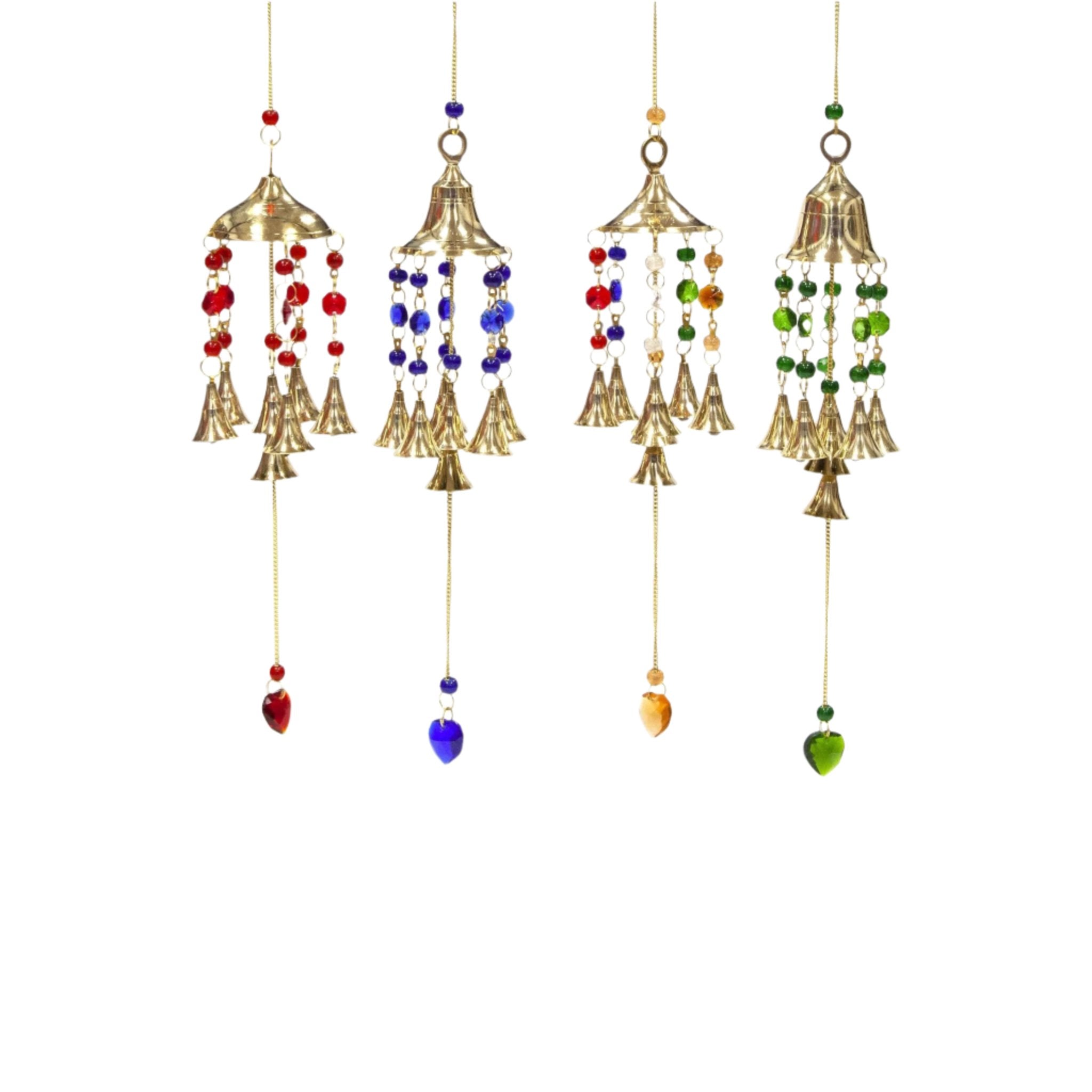 Brass Glass Assorted Dome Bell Wind Chime - Decorative Bells - Bellbazaar.com - BS356