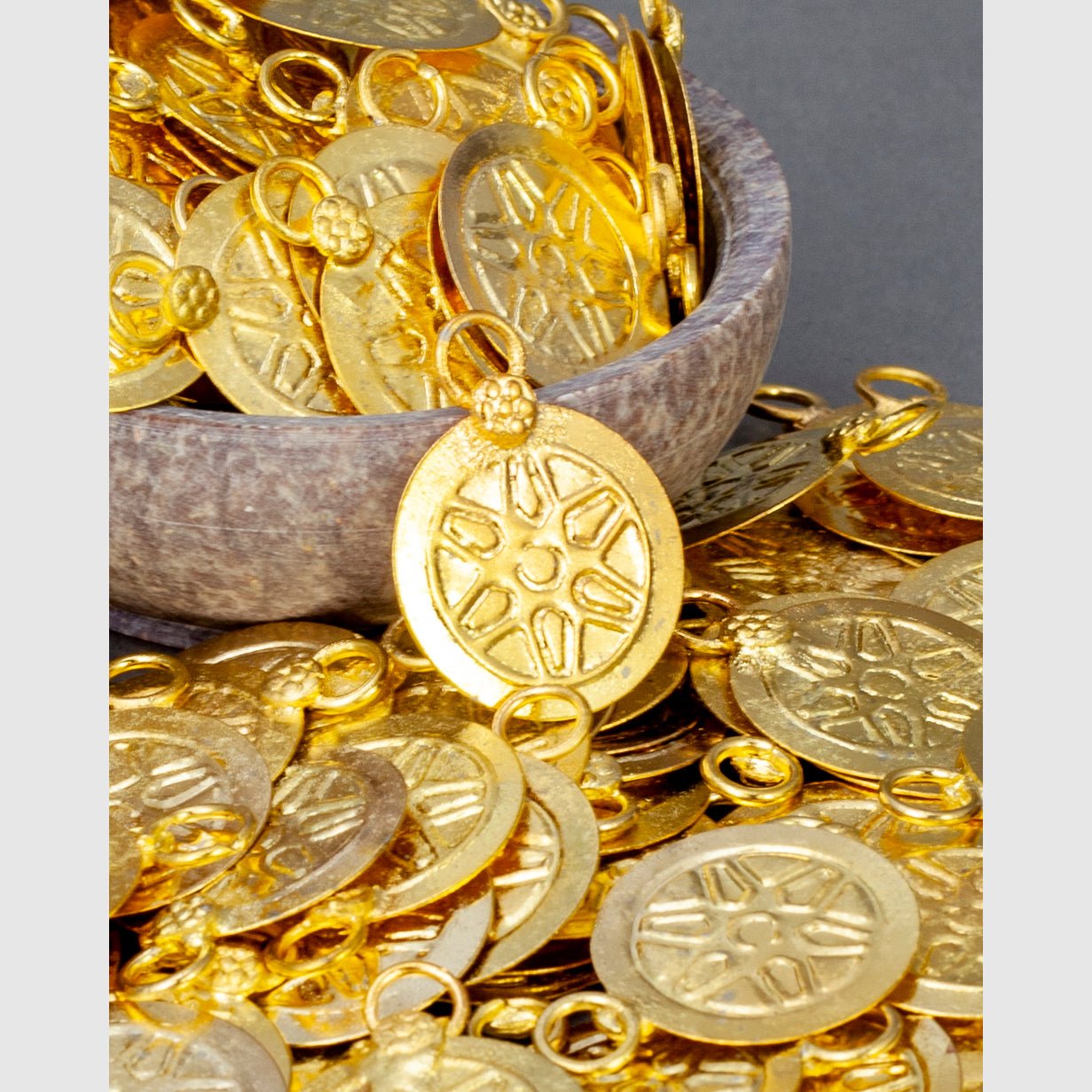 Brass - Tone White Metal Coins (100 pcs) - Great for Crafting & Collection - Apparel & Accessories > Jewelry > Charms & Penda