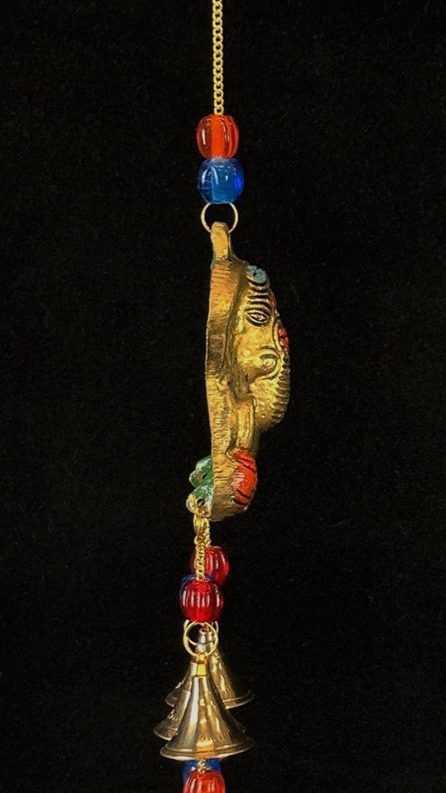 Polished Brass Ganesh Wind Chime with Beads