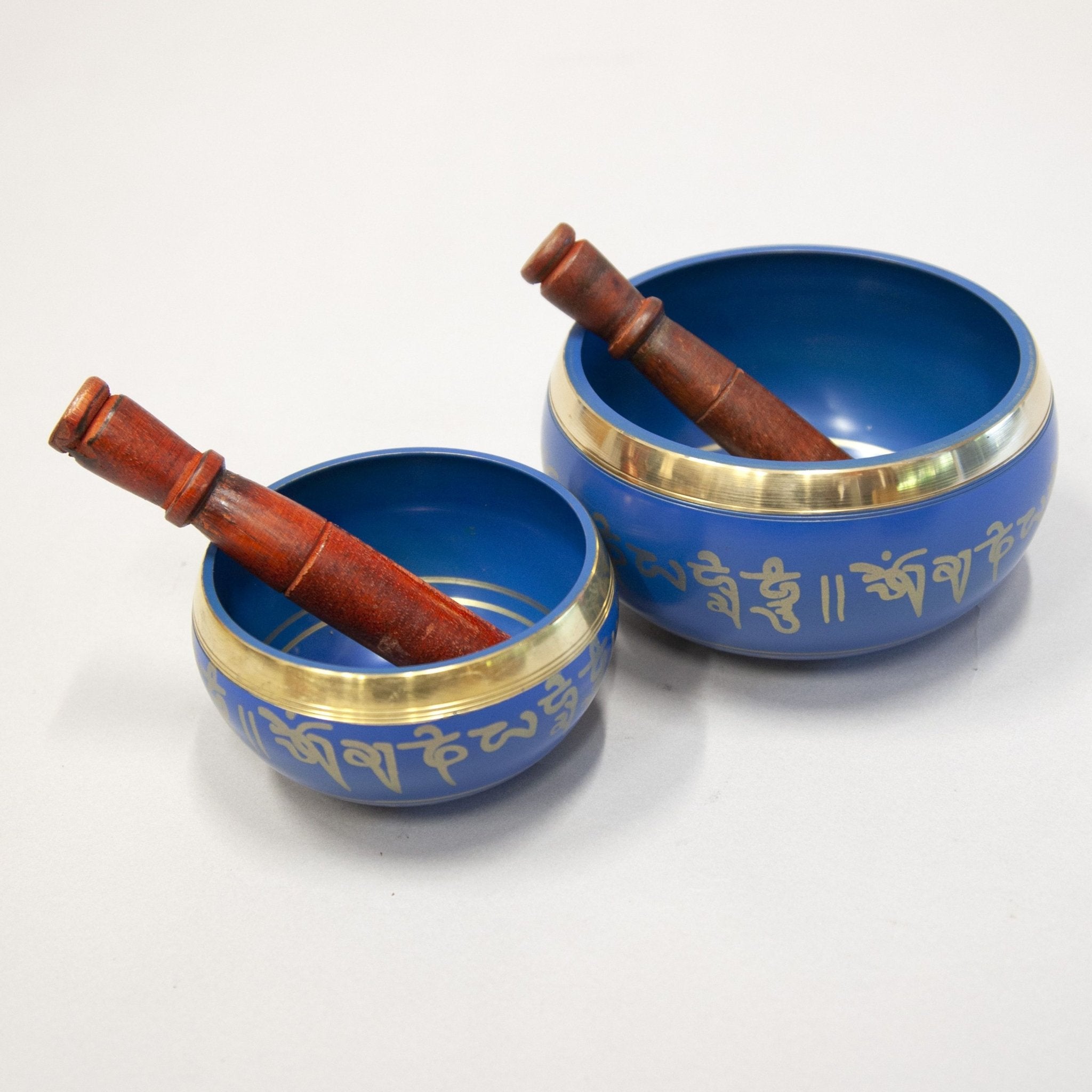 Color - Enameled Seven - Metals Singing Bowls - Religious Items - Bellbazaar.com - BW607 - BL