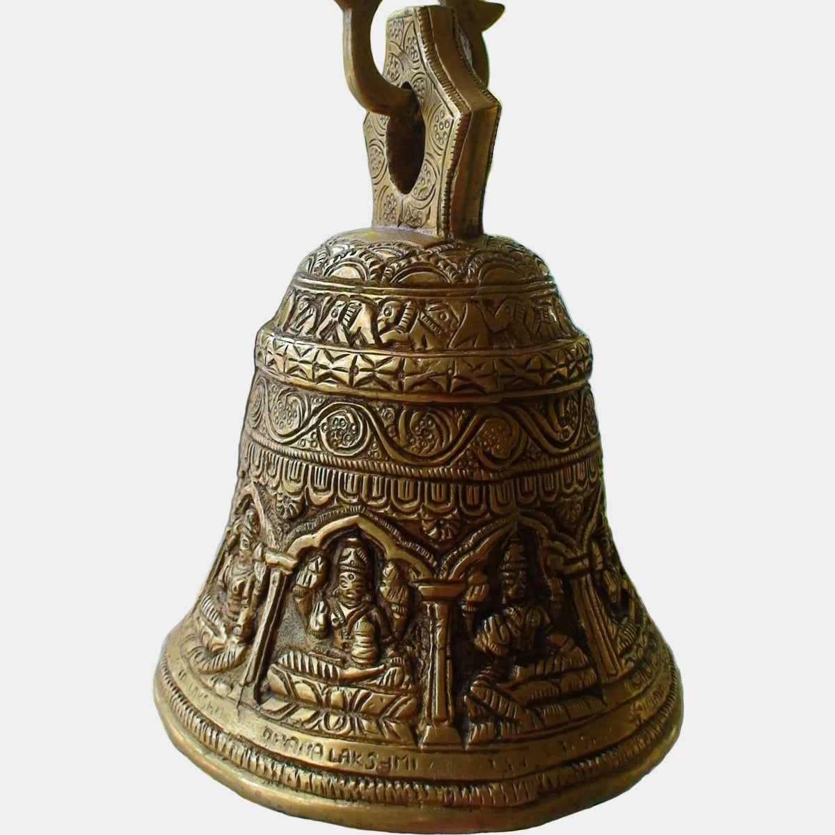 Embossed Brass Hanging Temple Bell - Bellbazaar.com - AA601