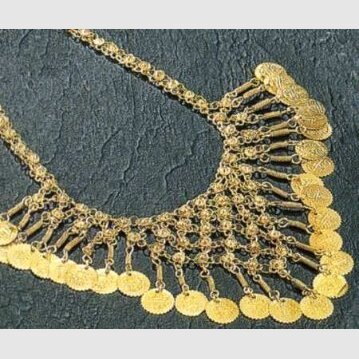 Gold - Tone White Metal Alloy Necklace with Coins - Eye - catching Statement Piece - Apparel & Accessories > Jewelry > Necklaces - Bellbazaar.com - JP038