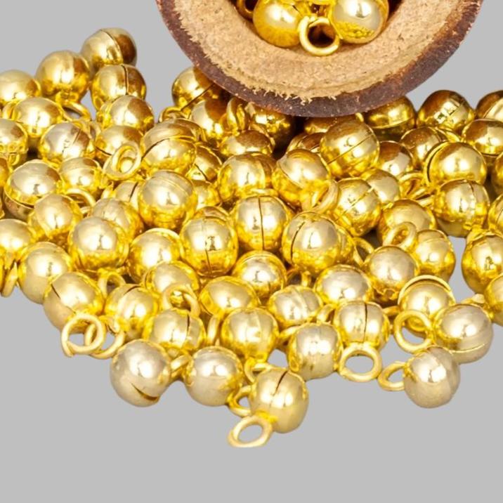 Gold - Tone White Metal Bells (100 pcs) - Perfect for Creative Endeavors - Apparel & Accessories > Jewelry > Charms & Pendants - Bellbazaar.com - JP051