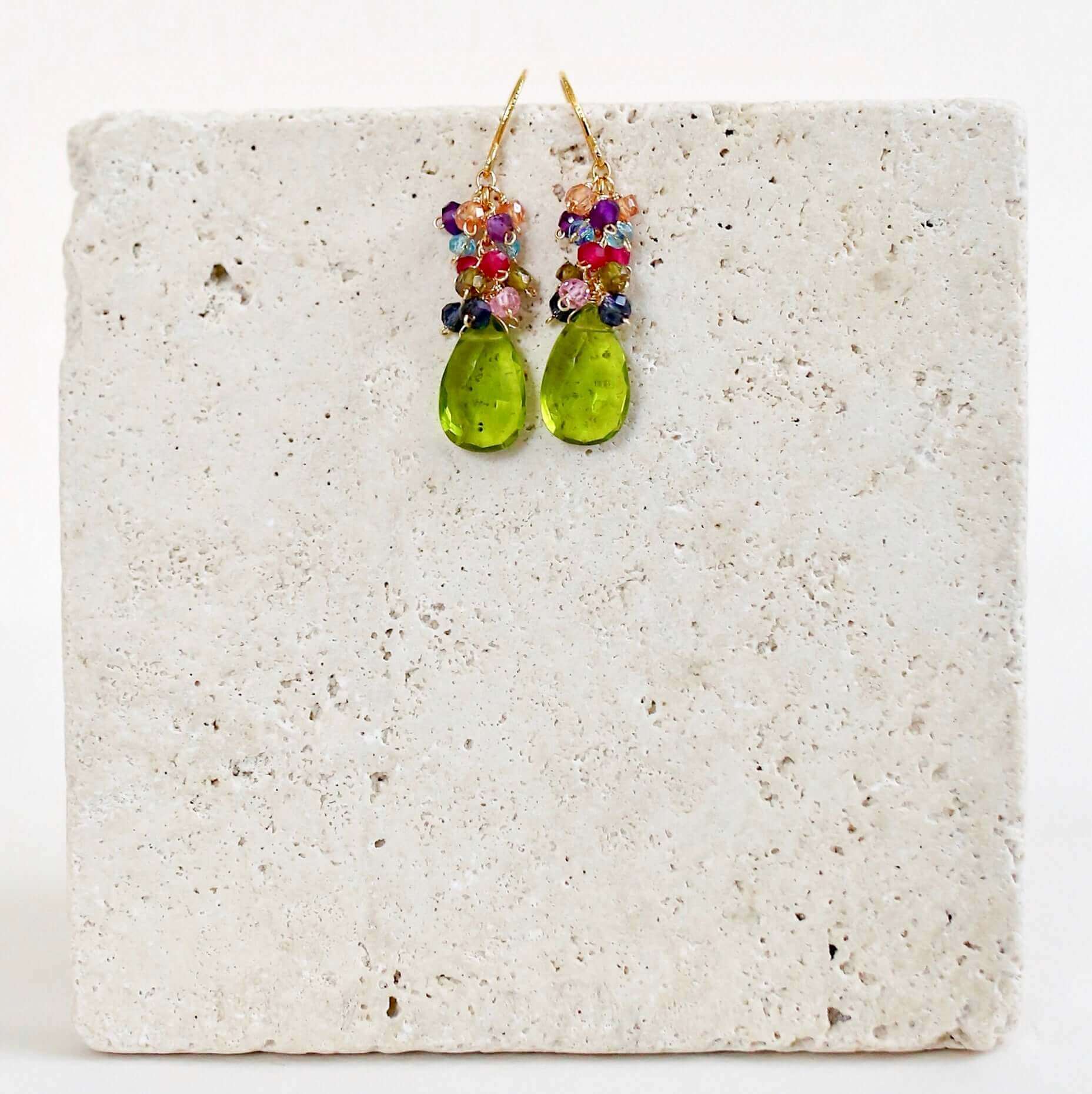 Peridot Quartz Bala Earrings