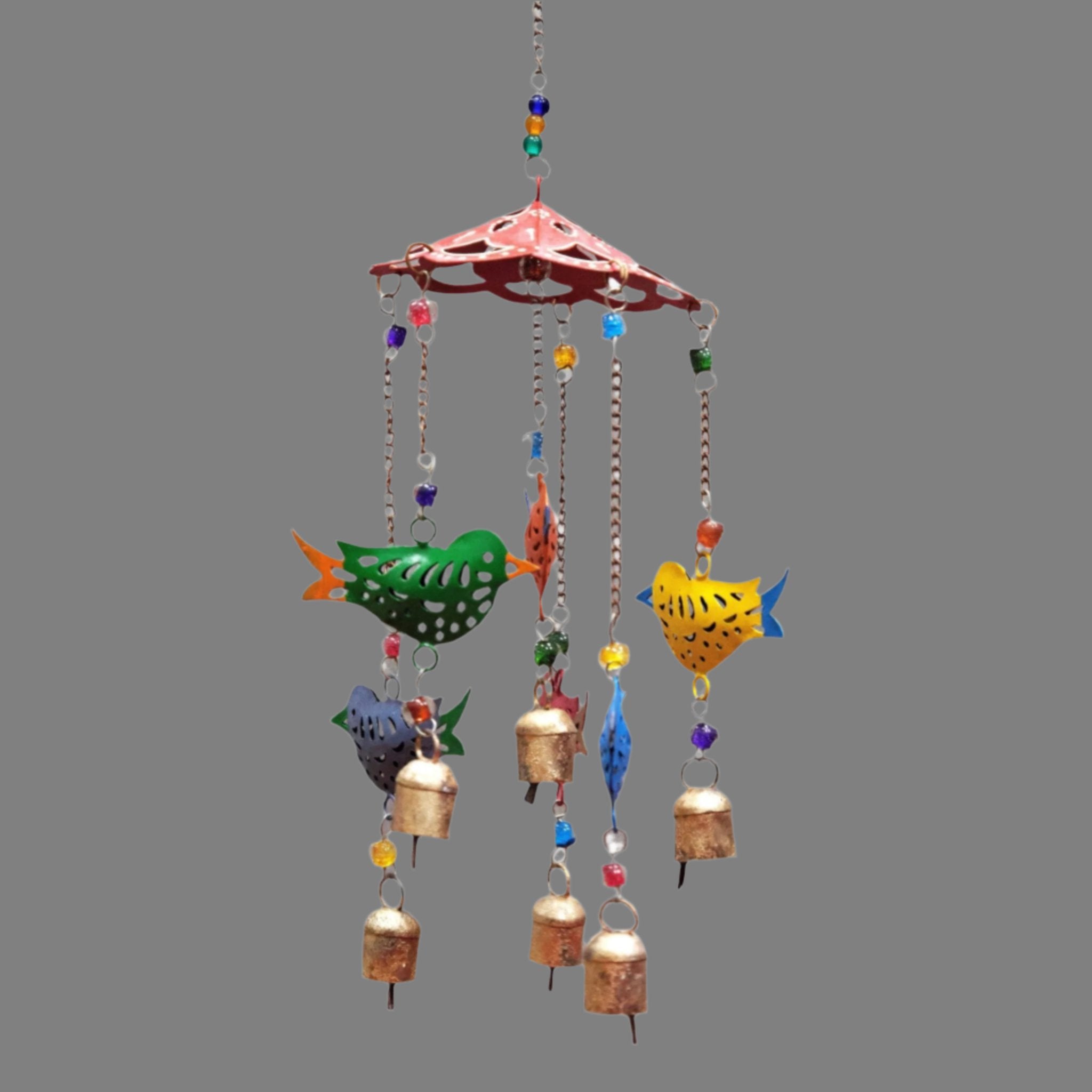 Iron Bird Bead Carousel Wind Chime - Decorative Bells - Bellbazaar.com - TS802