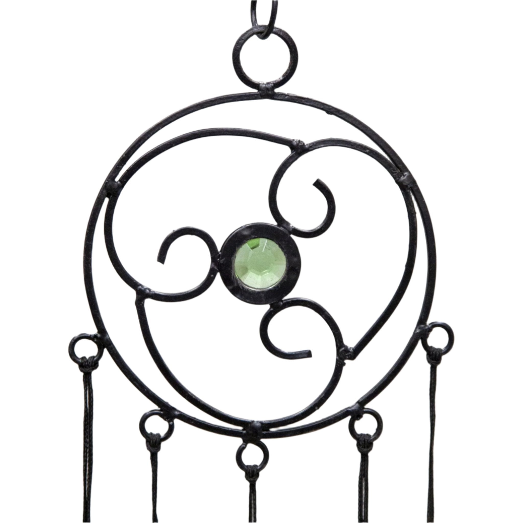 Iron Celtic Bell & Glass Accent Wind Chime - Decorative Bells - Bellbazaar.com - TS336