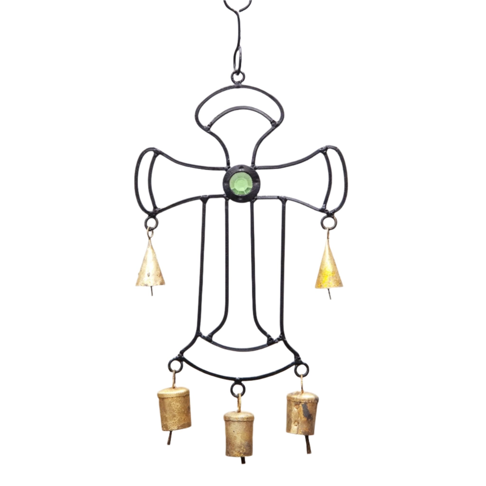 Iron Cross Glass Wind Chime - Decorative Bells - Bellbazaar.com - TS768