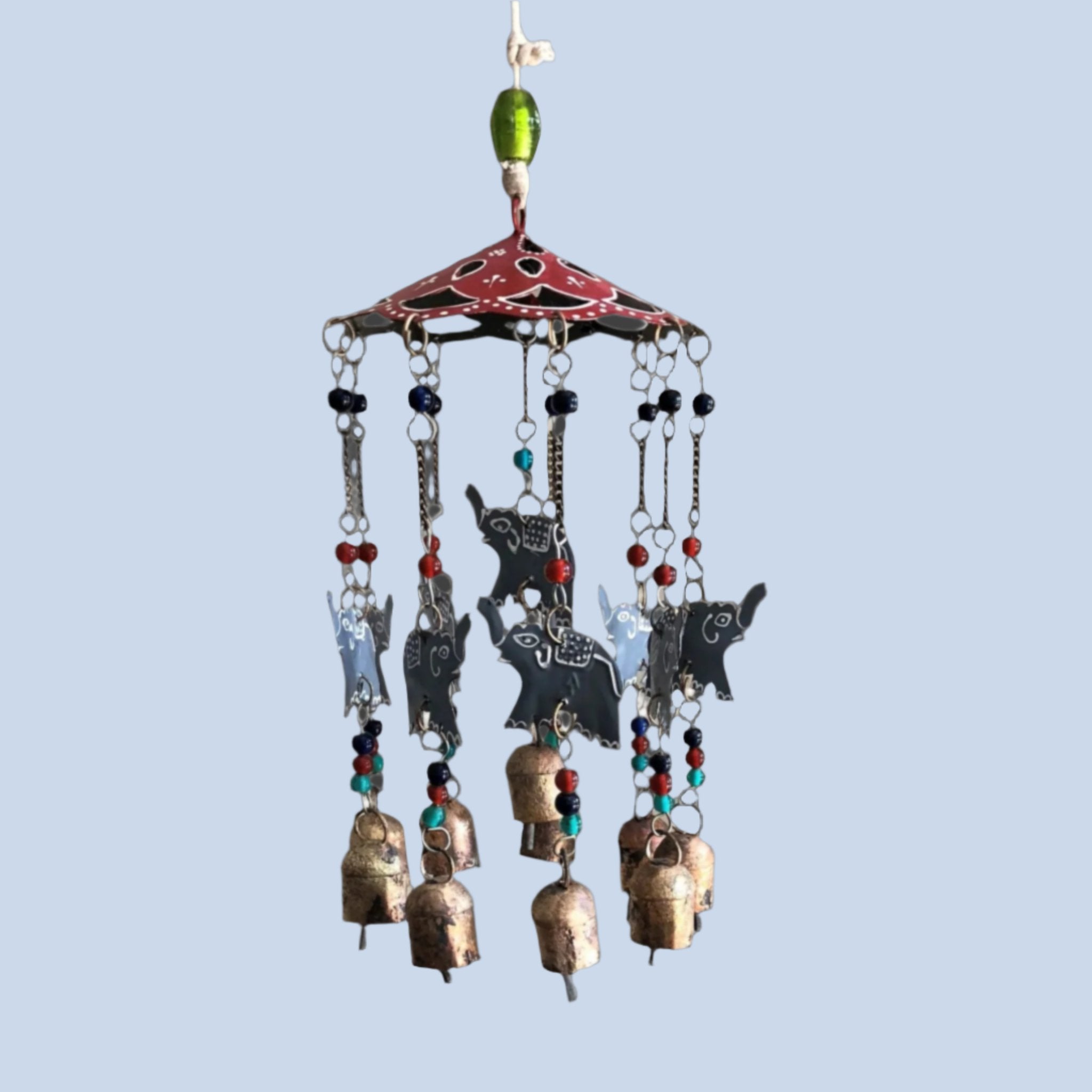 Iron Elephant Bead Carousel Wind Chime - Decorative Bells - Bellbazaar.com - TS800