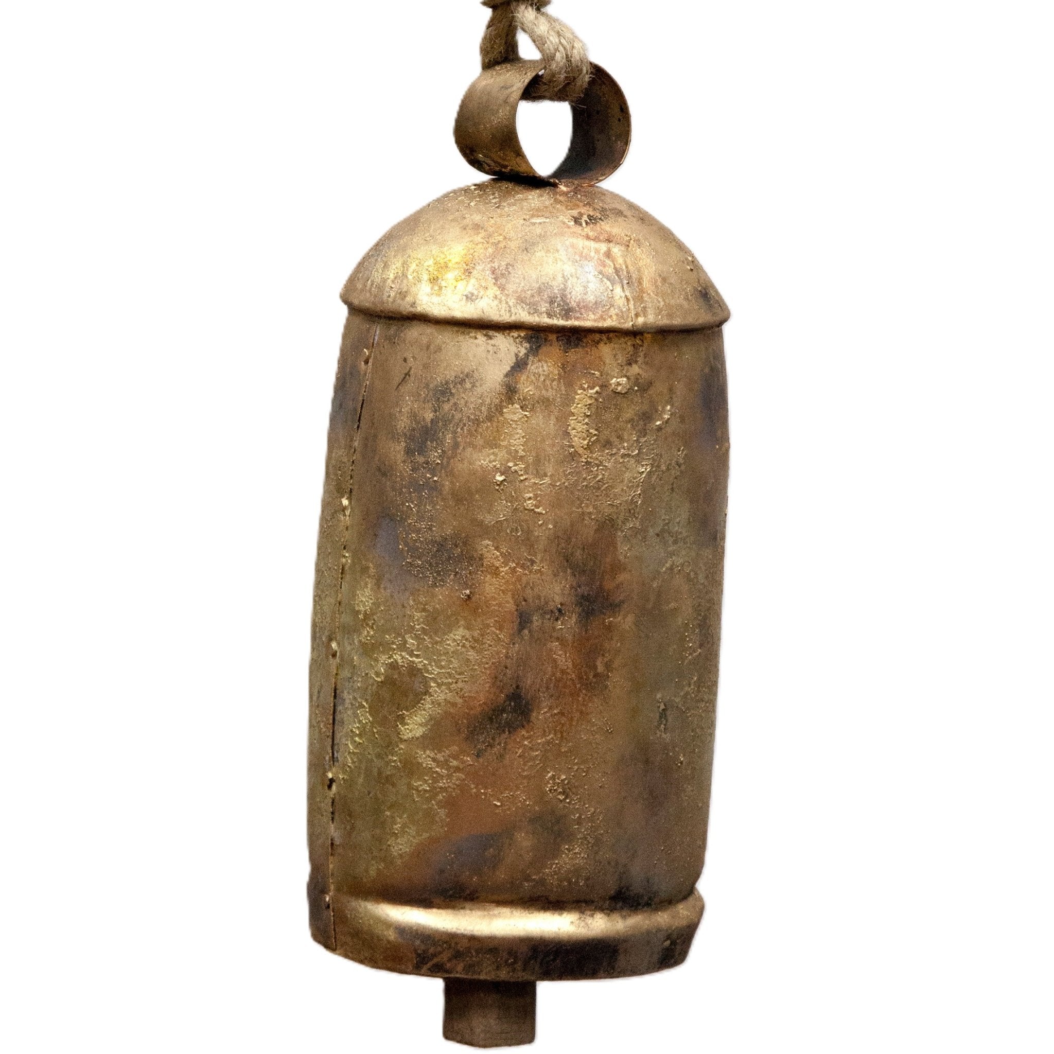 Large Antique - Style Tin Bells with Rope Handles - Decorative Bells - Bellbazaar.com - TL039