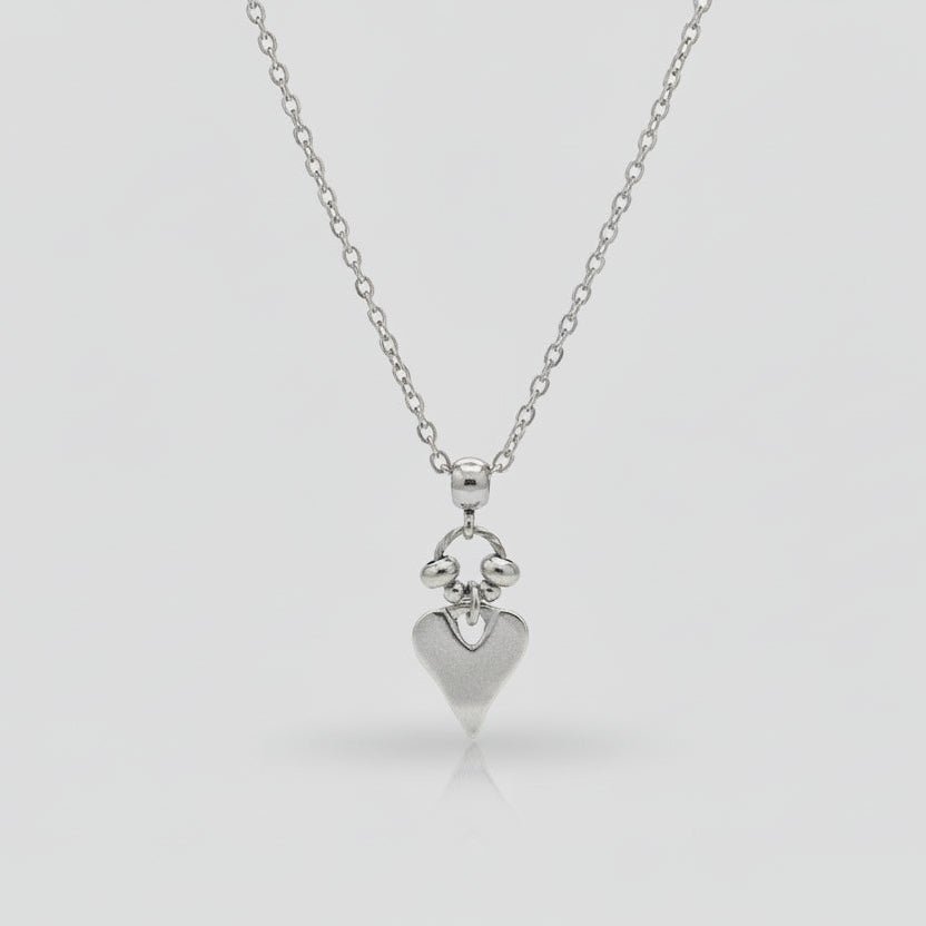 Pewter Heart Pendant Necklace - Bell Bazaar