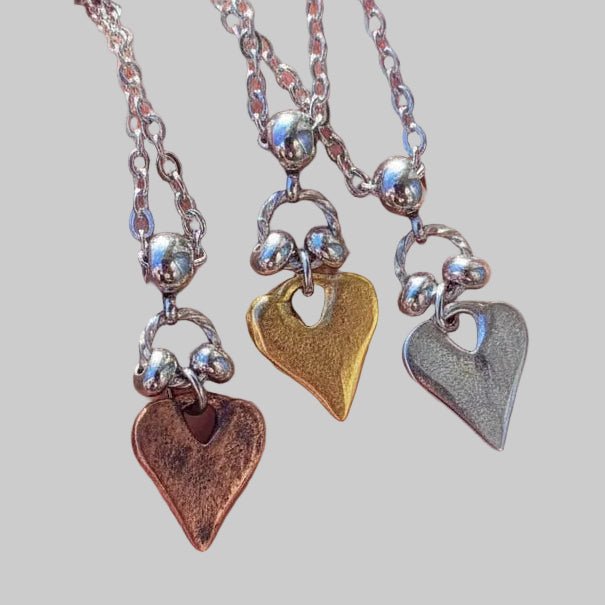 Pewter Heart Pendant Necklace - Bell Bazaar