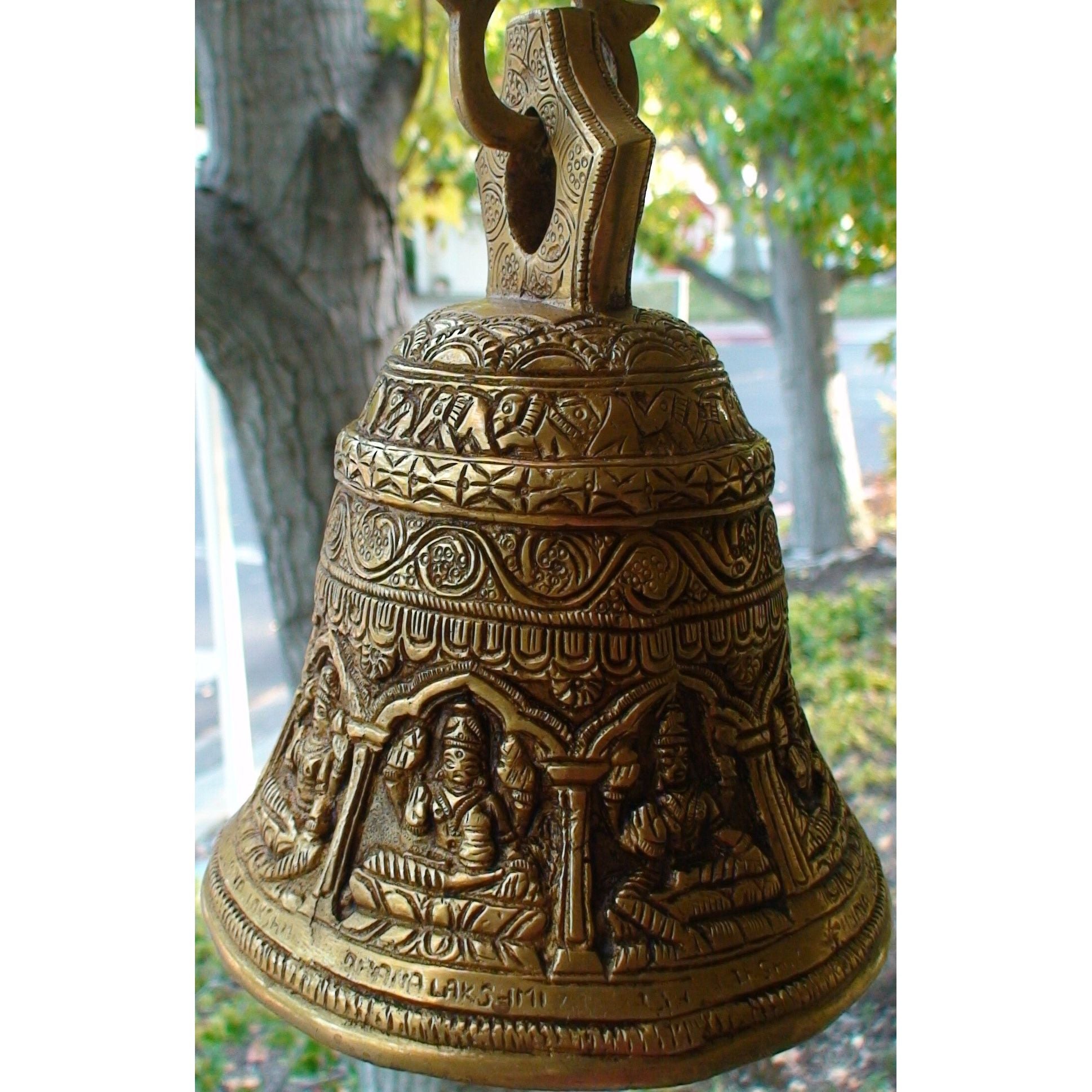 Antique-Style Brass Ganesh Hanging Temple Bell