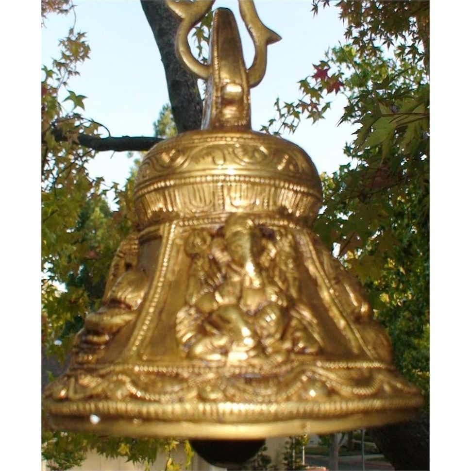 Antique-Style Brass Ganesh Hanging Temple Bell