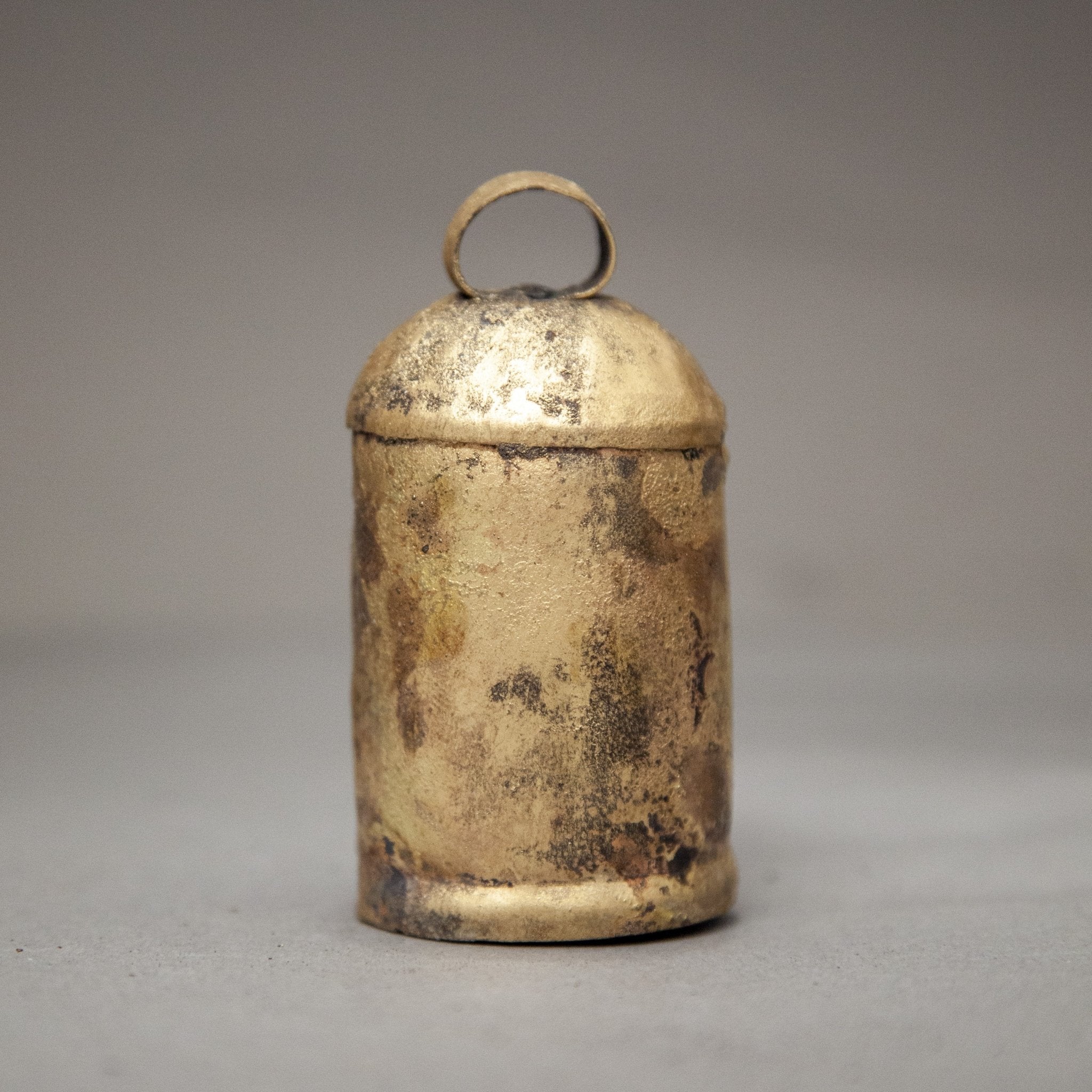 3" tall tin bell with wooden striker