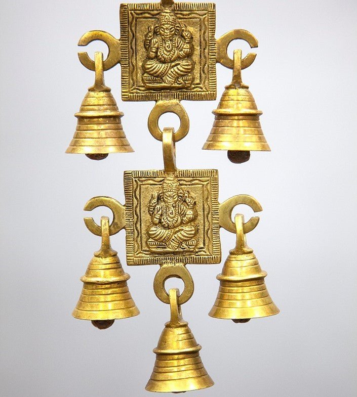 Brass Ganesh Bell Wind Chime - Decorative Bells - Bellbazaar.com - BS369