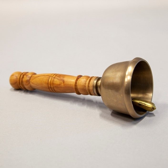Seven - Metals Bell With Wooden Handle - Religious Items - Bellbazaar.com - BL103