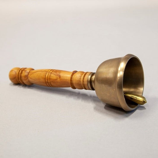 Seven - Metals Bell With Wooden Handle - Religious Items - Bellbazaar.com - BL103