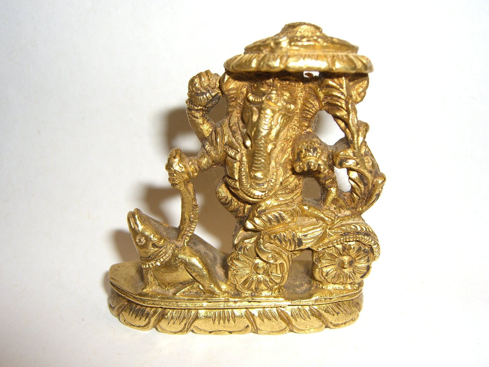 Brass Ganesha on Chariot - Sculptures & Statues - Bellbazaar.com - BW001