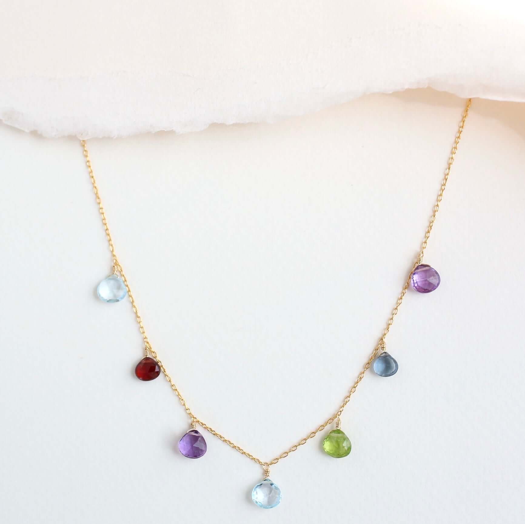 Rainbow Sparkler Necklace - Gold - Necklaces - Bell Bazaar