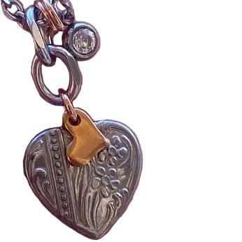 Reversible Heart Necklace with Gold or Rose Gold Accent - Apparel & Accessories > Jewelry > Necklaces - Bell Bazaar