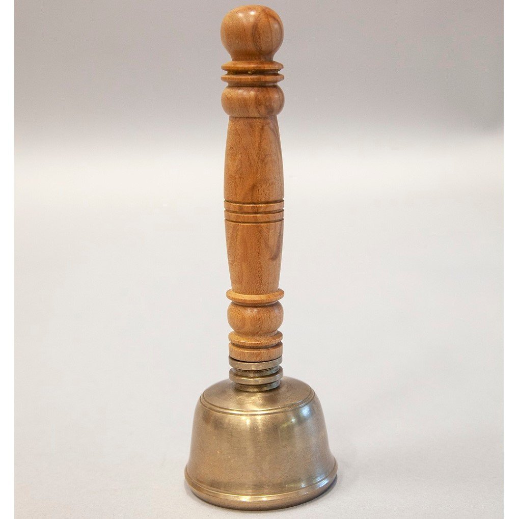 Seven - Metals Bell With Wooden Handle - Religious Items - Bellbazaar.com - BL103