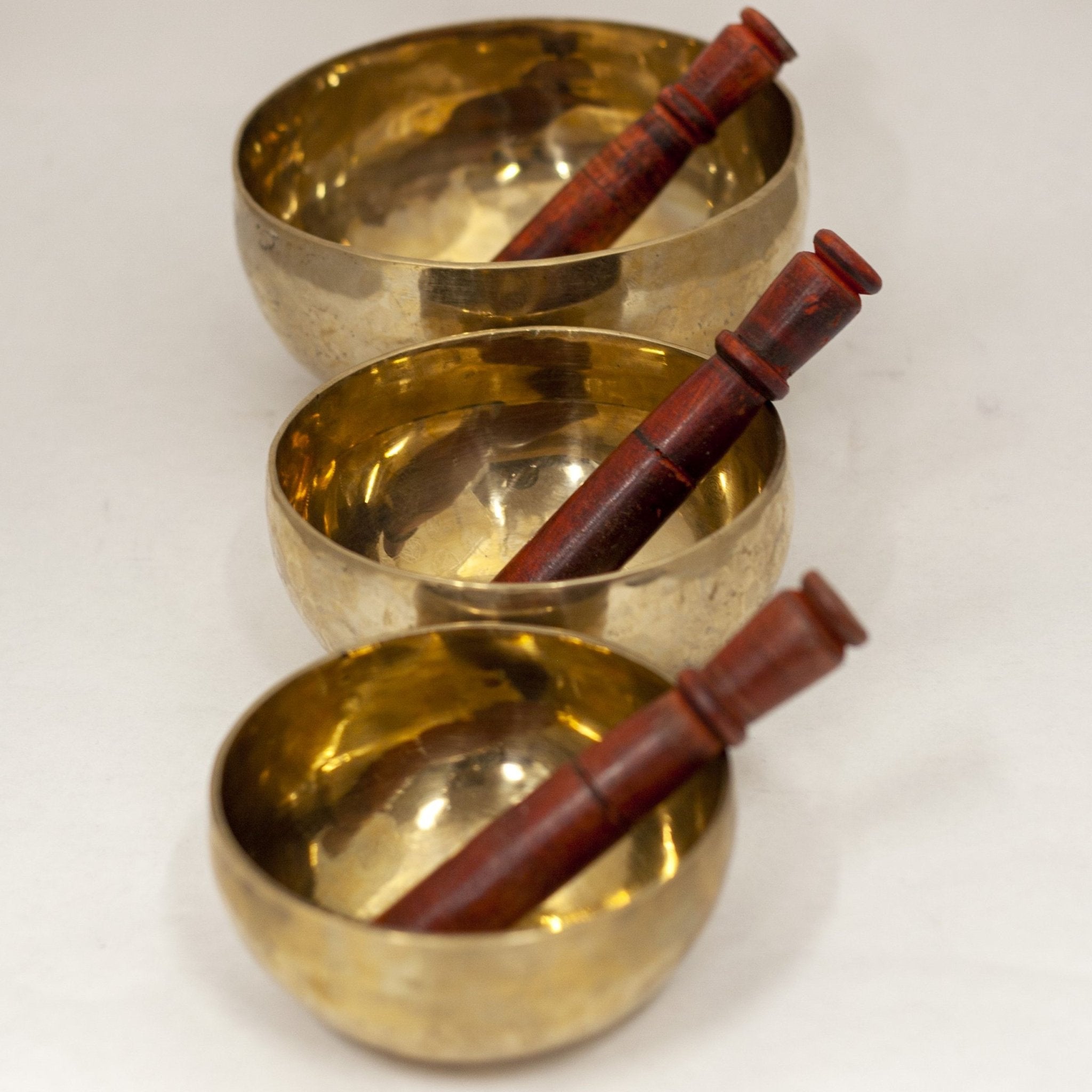 Seven - Metals Singing Bowl Set With Mallets - Religious Items - Bellbazaar.com - BW610