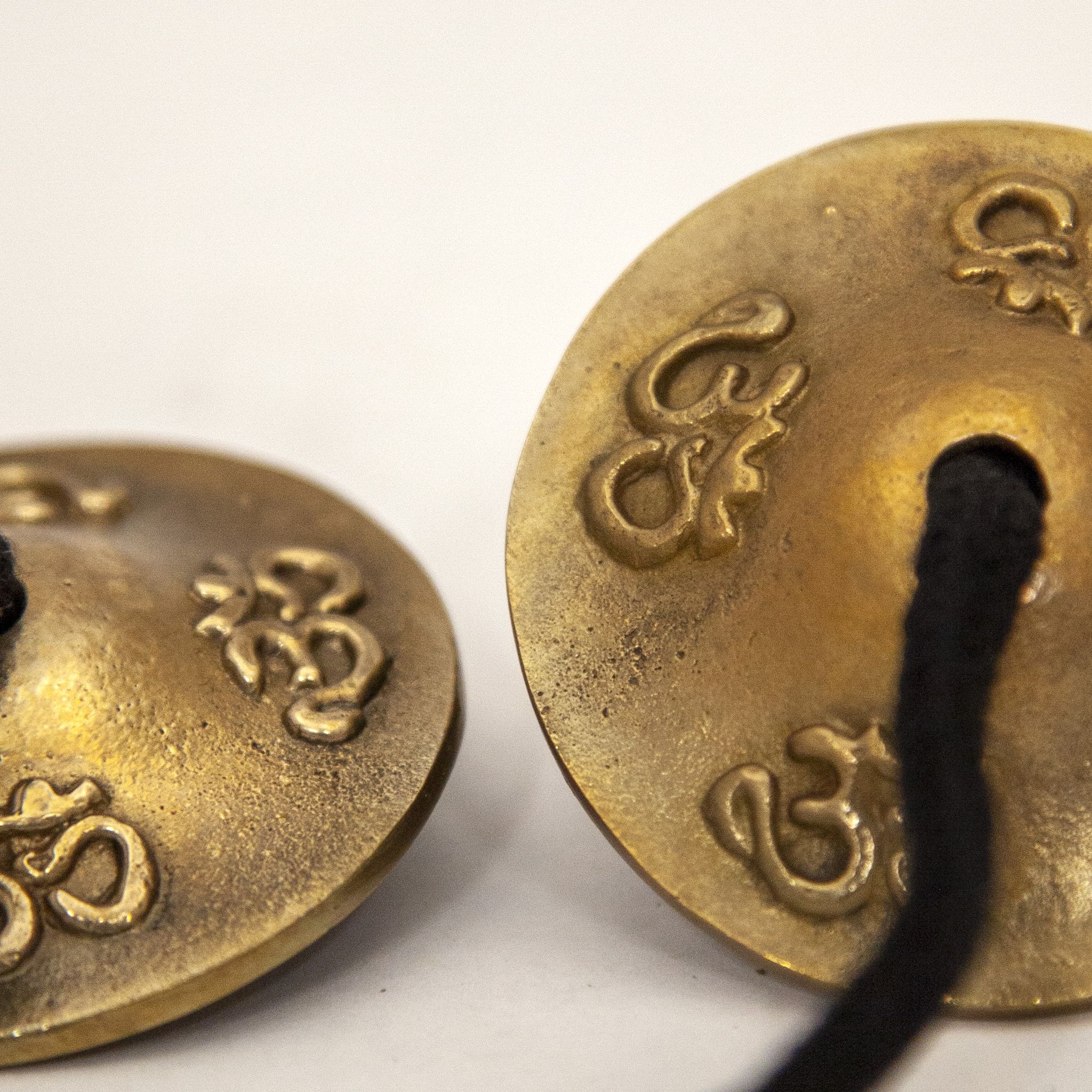 Seven - Metals Tingsha Cymbal with Om Symbol - Religious Items - Bellbazaar.com - BF013