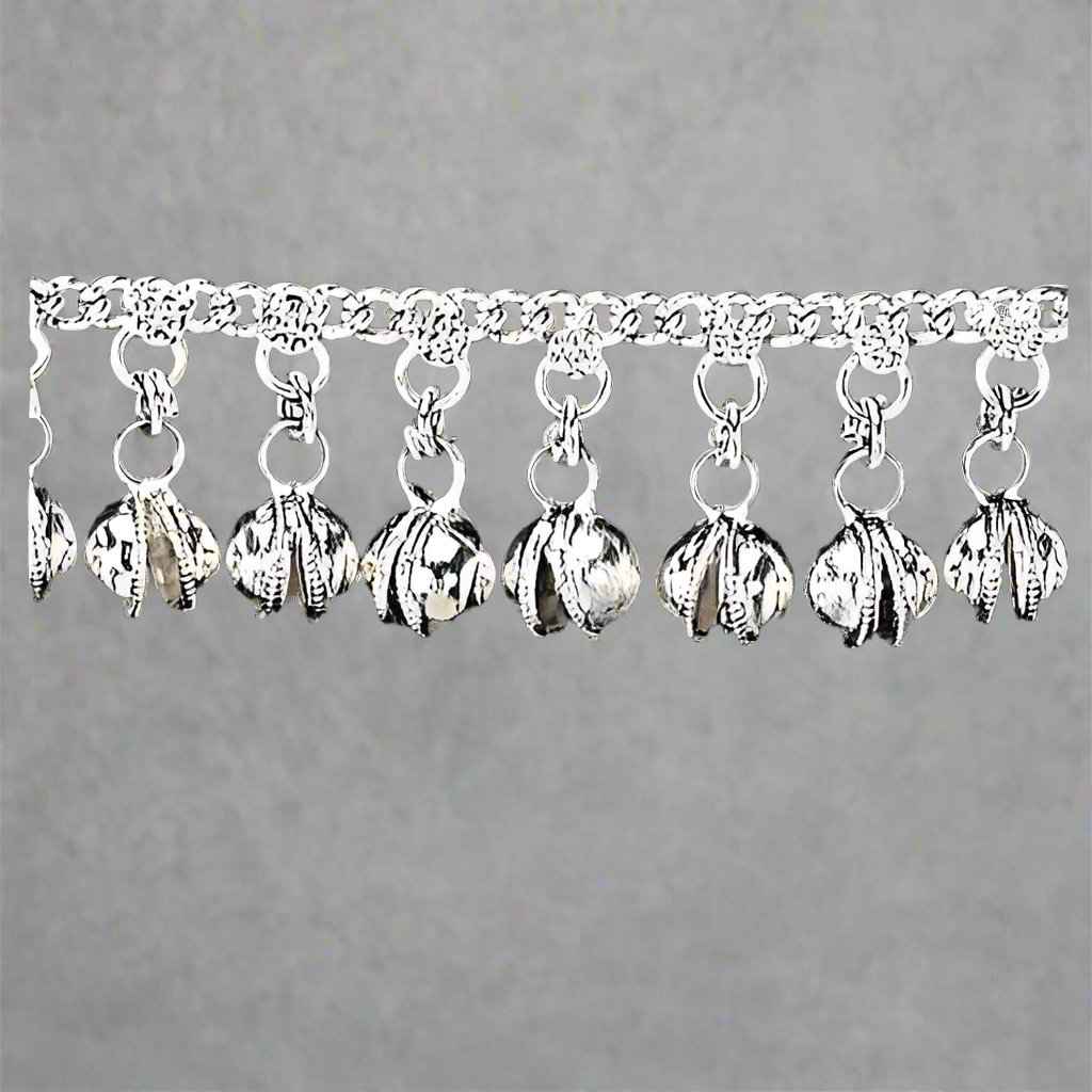 Silver-Tone Anklet with Large Bells - Elegant & Musical Acc.