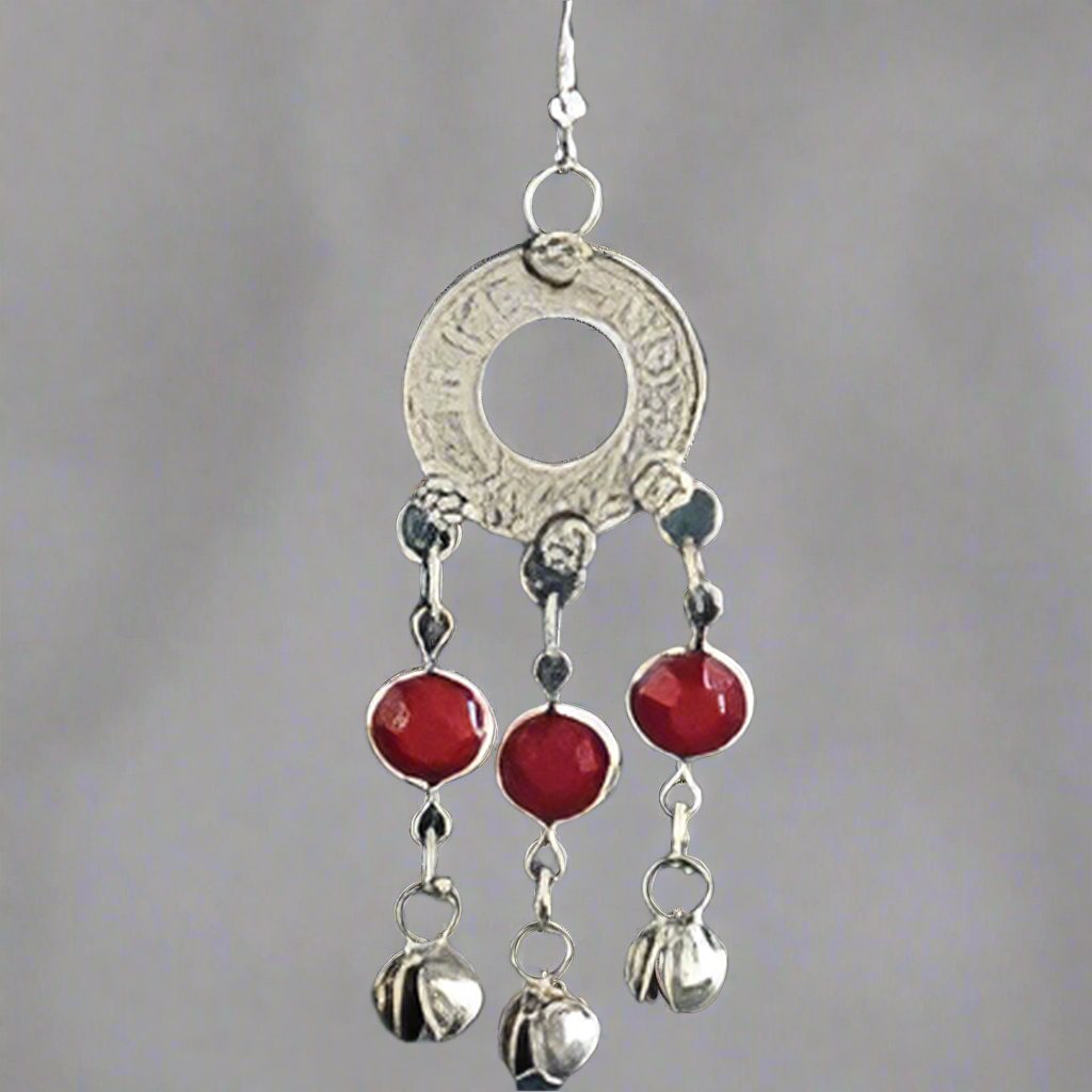 Silver - Tone Antique Coin & Bell Earrings - Vintage - Inspired & Charming Accessory - Apparel & Accessories > Jewelry